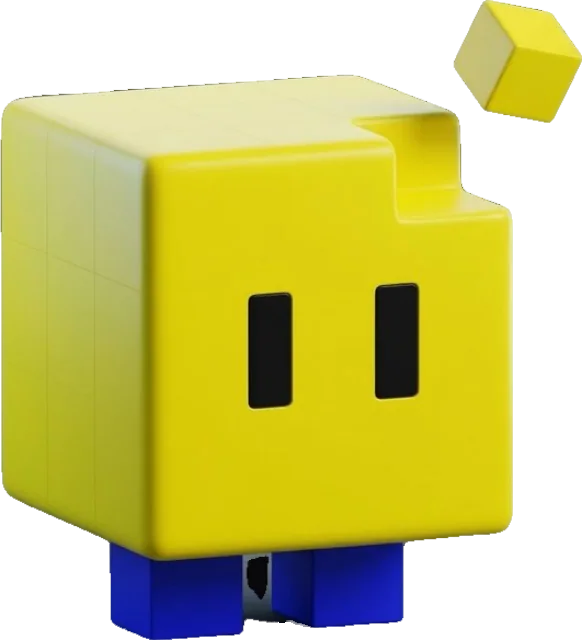 Pixi nivel 1, Origen: el cubo amarillo con su píxel flotante