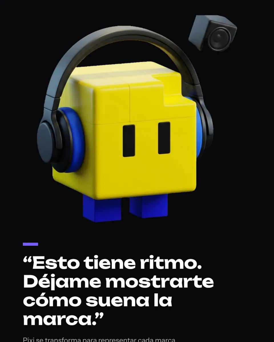 Historia vertical con Pixi música y la frase "Esto tiene ritmo."